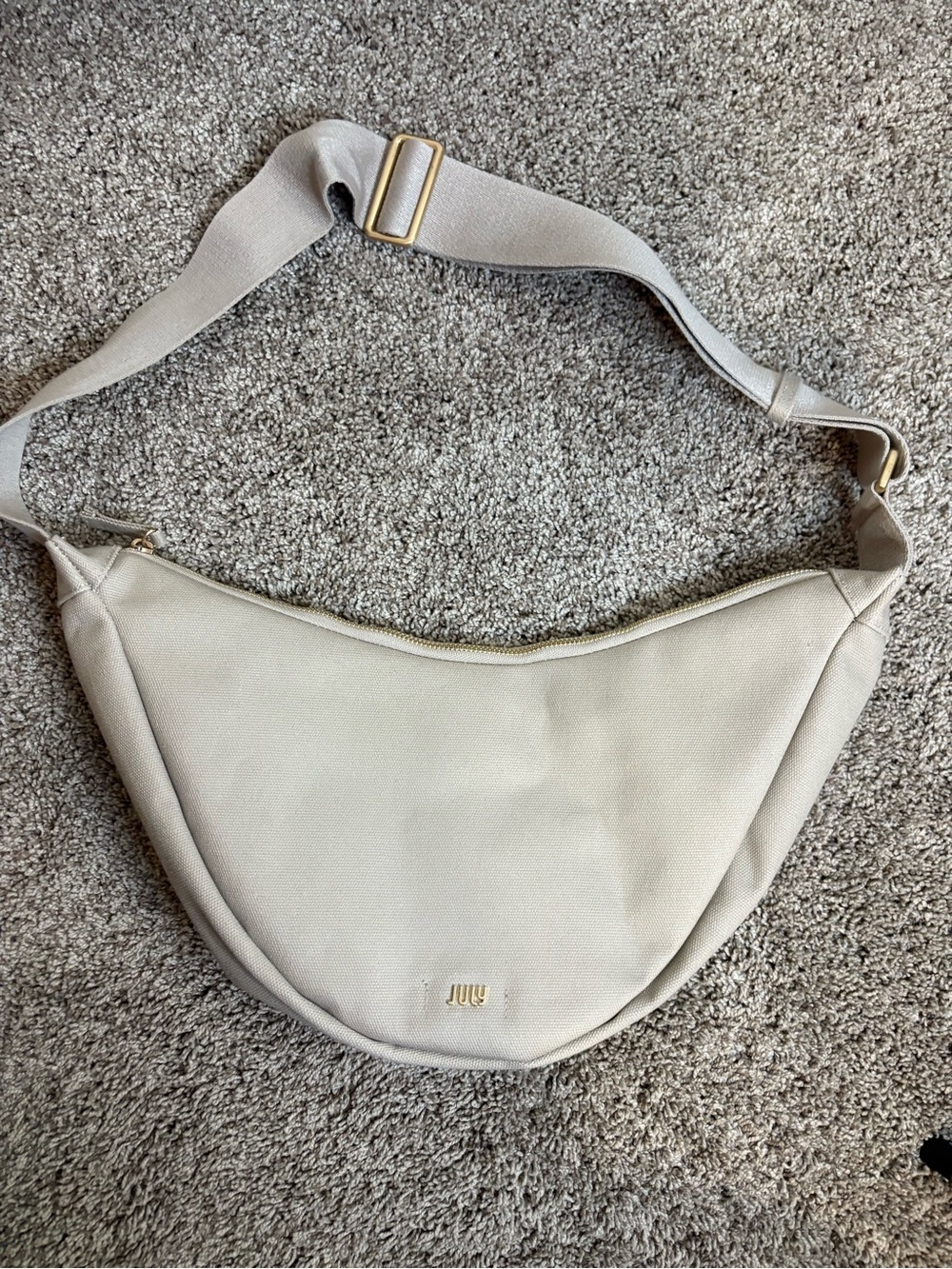 July Minimalist Crescent Crossbody Bag Light Beige